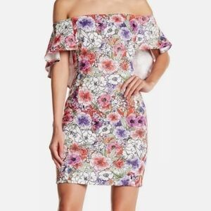 ALEXIA ADMOR FLORAL OFF THE SHOULDER DRESS